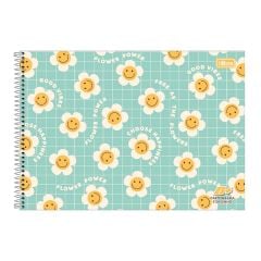 Caderno Tilibra Desenho Espiral Capa Dura D+Fem 96 Fls 4 Und. S/Adesivos 