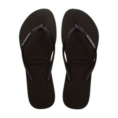 Sandália Havaianas Slim Glitter Ii Preto/Preto 33/34 Slim Com Gliter Coleção 1 Par