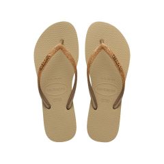 Sandália Havaianas Slim Glitter Ii Areia/Dourado Claro 37/38 Coleção 1 Par