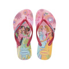 Sandália Havaianas Kids Slim Princess Rosa Glow 33/34 Princesas Coleção 1 Par