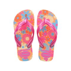 Sandália Havaianas Kids Flores Bege/Dourado 23/24 Flores Coleção 1 Par