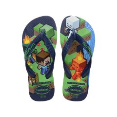 Sandália Havaianas Kids Minecraft Marinho 23/24 Minecraft Coleção 1 Par