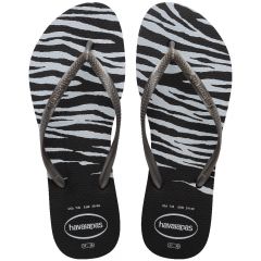 Sandália Havaianas Slim Animals Preto/Prata 37/38 Coleção 1 Par
