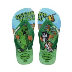 Sandália Havaianas Kids Minecraft Verde Pátria 31/32 Minecraft Coleção 1 Par