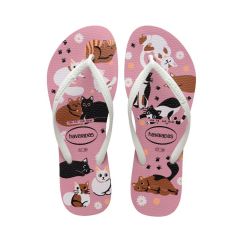 Sandália Havaianas Slim Pets Rosa Chiffon 37/38 Pets Coleção 1 Par