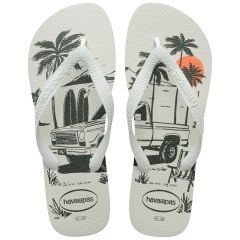 Sandália Havaianas Aloha Branco/Verde Olive 37/38 Coleção 1 Par