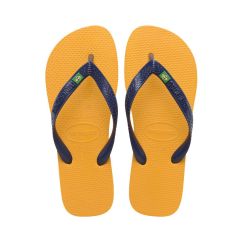 Sandália Havaianas Brasil Listra Amarelo Pop Marinho 45/46 Básico 1 Par