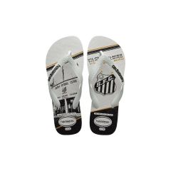 Sandália Havaianas Top Times Branco/Preto 37/38 Santos Coleção 1 Par