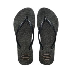 Sandália Havaianas Slim Gloss Preto/Prata/Preto 33/34 Gliter Coleção 