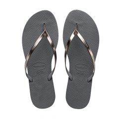 Sandália Havaianas You Metallic Cinza Aço/Grafite Metálico 33/34 Coleção 1 Par