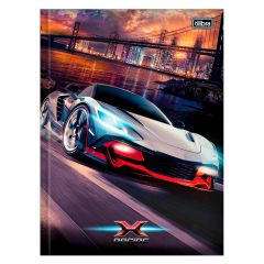 Caderno Tilibra 1/4 Costurado Capa Dura X-Racing 80 Fls 5 Und. C/Adesivo 