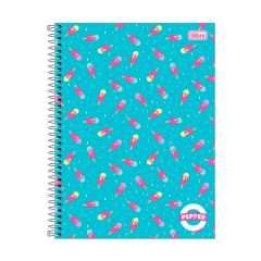 Caderno Tilibra Universitário Espiral Capa Dura Pepper 12 Mat 192 Fls 4 Und. Fem S/Adesivos 