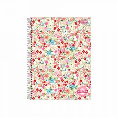 Caderno Tilibra Universitário Espiral Capa Dura Pepper 1 Mat 80 Fls 4 Und. Fem S/Adesivos 