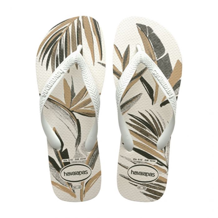aloha♡ Sandália Havaianas Aloha Branco/Branco/Verde Olive 37/38 Folhas 1 Par
