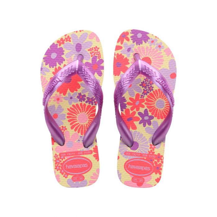 Sandália Havaianas Kids Flores Buttercream 25/26 Flores 1 Par