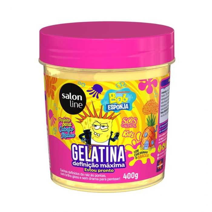 Gelatina Salon Line 3 Em 1 Def Maxima Bob Esponja 1x400g