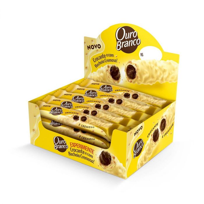 Chocolate Lacta Stick Ouro Branco De 25g Display Com 15 Unidades