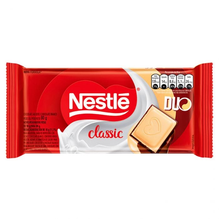 Choc Nestle Tablete Classic Duo Chocolate 1x80g