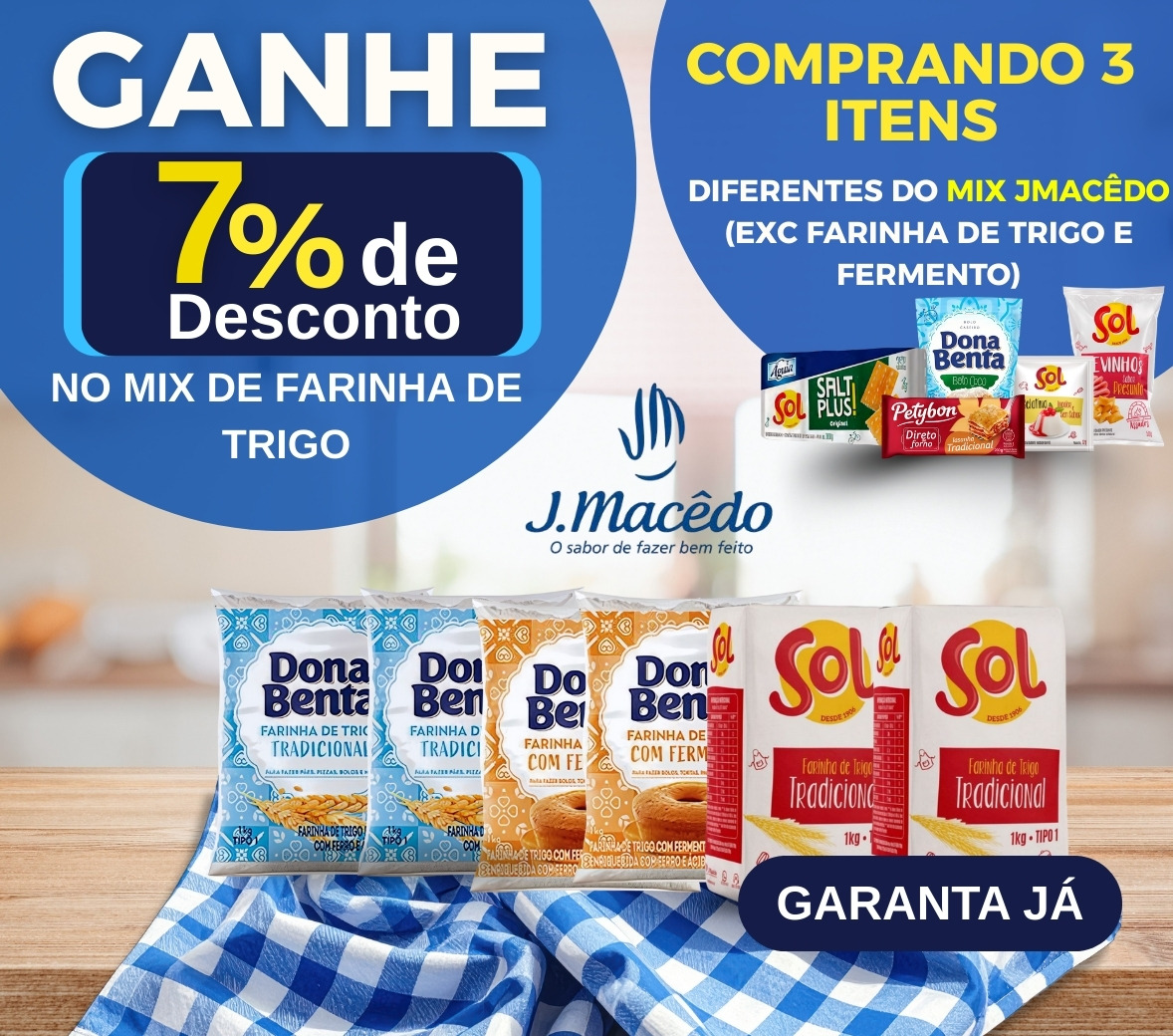 Ganhe 7% de Desconto no Mix de Farinha de Trigo