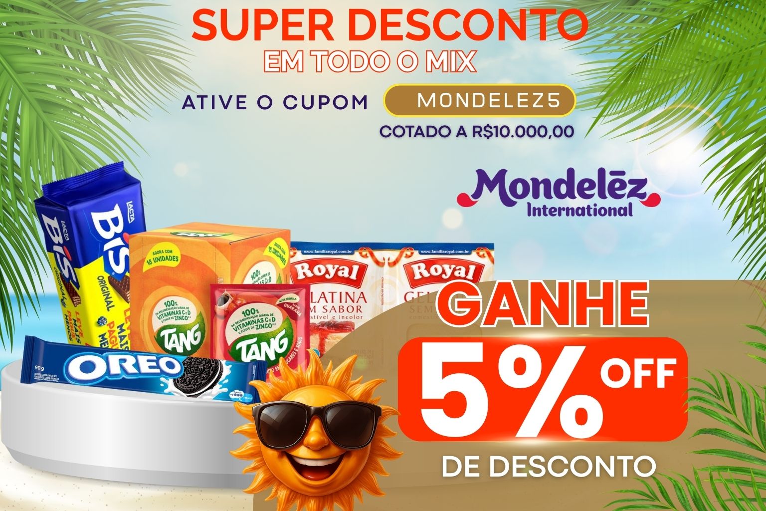 5% OFF em TODO O MIX MONDELEZ