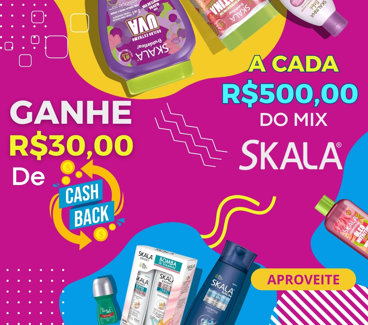 Ganhe R$30,00 de CashBack