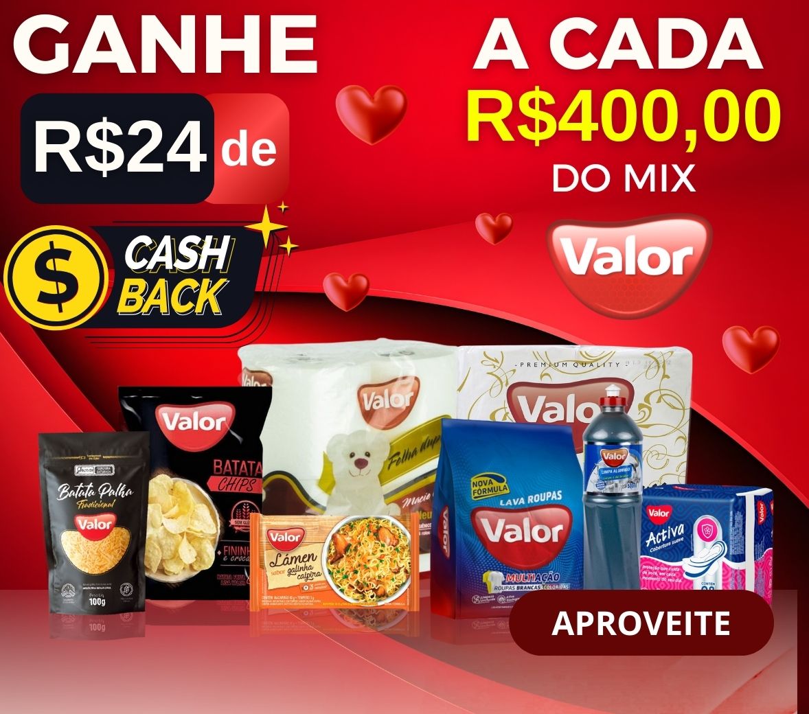 Ganhe R$24,00 de volta em Vale Compras no App